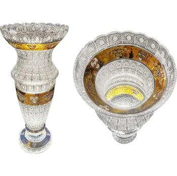Váza Bohemia Crystal vysoká broušená křišťálová váza 840mm