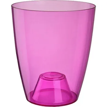 Obal na květináč Plastkon Obal plastový pro orchideje Ornella pr.13cm, transparentní fialový