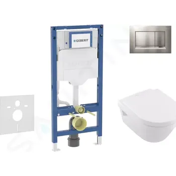 Geberit Duofix Set předstěnové instalace, klozetu Architectura a sedátka softclose, tlačítko Sigma30, matný chrom/chrom, SANI11CK2106
