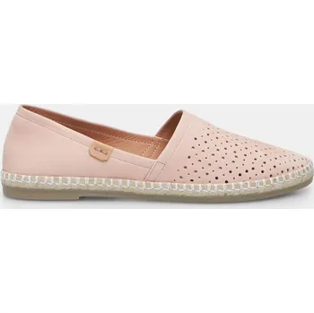 Dámské slipry Baťa dámské kožené perforované espadrilky růžové, vel. 36