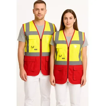 reflexní vesta C476 výstražná vesta Warsaw Executive - Žlutá/Červená, vel. XL