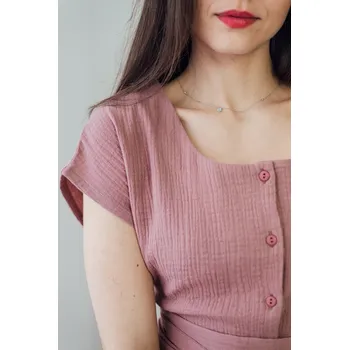 Dámské šaty Mušelínové šaty Olivie propínací starorůžová Velikost: XS