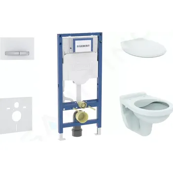 Geberit Duofix Set předstěnové instalace, klozetu Alpha a sedátka, tlačítko Sigma50, alpská bílá, SANI11CD3131
