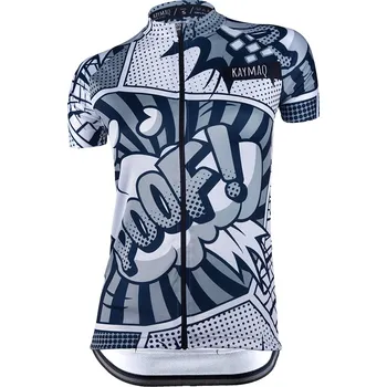 cyklistický dres KAYMAQ W24 cyklistický dres krátký rukáv komiks bílý M