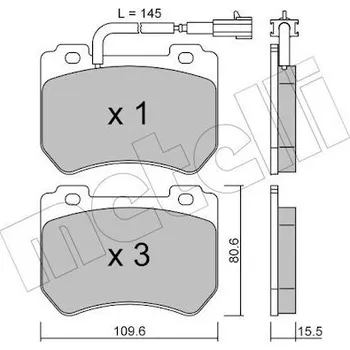 Brzdová destička Sada brzdových destiček, kotoučová brzda METELLI 22-0848-0
