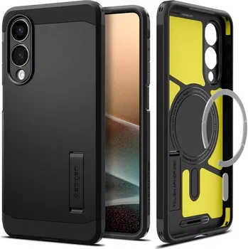 Pouzdro na mobilní telefon Spigen Tough Armor Mag kryt Samsung Galaxy S25 Edge - černý (Odolný kryt, pouzdro, obal Spigen Tough Armor Mag s MagSafe pro Samsung Galaxy S25 Edge - černý, vojenská certifikace a vnitřní pěna)
