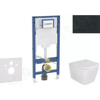 Geberit Duofix Set předstěnové instalace, klozetu Arkas I a sedátka softclose, tlačítko Sigma20, matná černá/černá, SANI11CA5124B