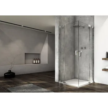 Ronal CADURA CA13 G+D sprchový kout čtvercový 100x100 cm Profil: Aluchrom, Sklo: Hladké čiré, Rozměr: 100x100 cm
