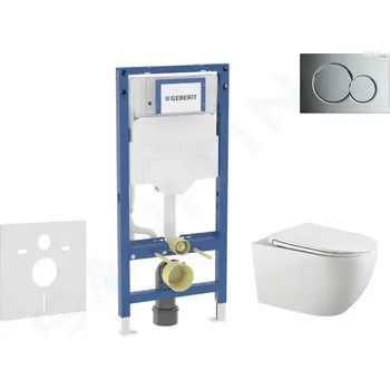 Geberit Duofix Set předstěnové instalace, klozetu Gaia a sedátka softclose, tlačítko Sigma01, lesklý chrom, SANI11CA1132B