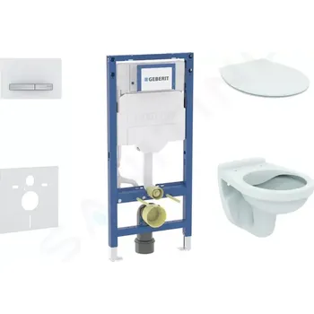 Geberit Duofix Set předstěnové instalace, klozetu Alpha a sedátka softclose, tlačítko Sigma50, alpská bílá, SANI11CD3107