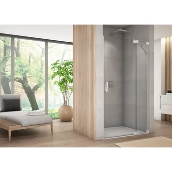 Sprchové dveře Ronal CADURA CA13 jednokřídlé sprchové dveře 120 cm Šířka: 1200 mm, Profil: Bílá, Sklo: Hladké čiré