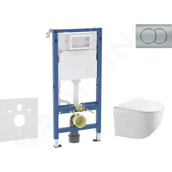 Geberit Duofix Set předstěnové instalace, klozetu Gaia a sedátka softclose, tlačítko Delta01, matný chrom, SANI11CA1131B