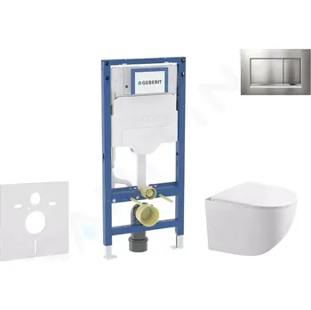 Geberit Duofix Set předstěnové instalace, klozetu Gaia a sedátka softclose, tlačítko Sigma30, chrom mat/chrom, SANI11CA1128B