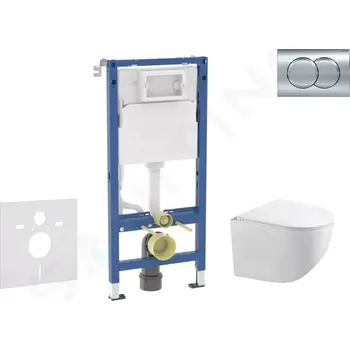 Geberit Duofix Set předstěnové instalace, klozetu Gaia a sedátka softclose, tlačítko Delta01, lesklý chrom, SANI11CA1130B