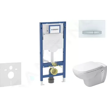 Geberit Duofix Set předstěnové instalace, klozetu D-Code a sedátka softclose, tlačítko Sigma50, alpská bílá, SANI11CP3107