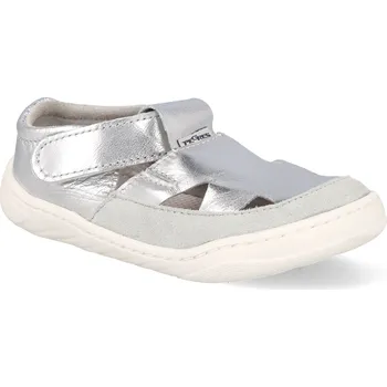 Dívčí obuv Barefoot dětské sandály Pegres - SBF51 0.1 stříbrné Velikost: 21