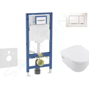 Geberit Duofix Set předstěnové instalace, klozetu Architectura a sedátka softclose, tlačítko Sigma30, bílá/chrom, SANI11CK3104