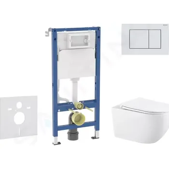 Geberit Duofix Set předstěnové instalace, klozetu Gaia a sedátka softclose, tlačítko Delta30, alpská bílá, SANI11CA3146B