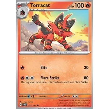Volný čas Pokémon TEF 033/162 Torracat - Temporal Forces Stav: Near Mint, Verze: REVERSE HOLO