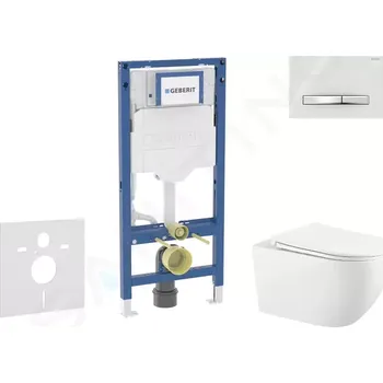 Geberit Duofix Set předstěnové instalace, klozetu Gaia a sedátka softclose, tlačítko Sigma50, chrom/alpská bílá, SANI11CA3141B