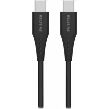 Datový kabel Swissten datový kabel tpe usb-c/usb-c power delivery 5a (100w) 1,5 m černý