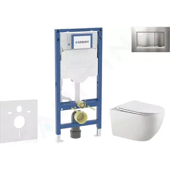 Geberit Duofix Set předstěnové instalace, klozetu Gaia a sedátka softclose, tlačítko Sigma30, chrom mat/chrom, SANI11CA1134B