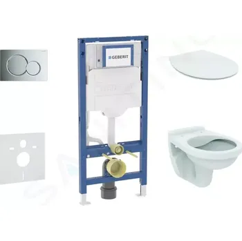 Geberit Duofix Set předstěnové instalace, klozetu Alpha a sedátka softclose, tlačítko Sigma01, lesklý chrom, SANI11CD1101