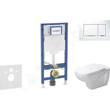 Geberit Duofix Set předstěnové instalace, klozetu D-Code a sedátka softclose, tlačítko Sigma30, bílá/lesklý chrom, SANI11CP3104
