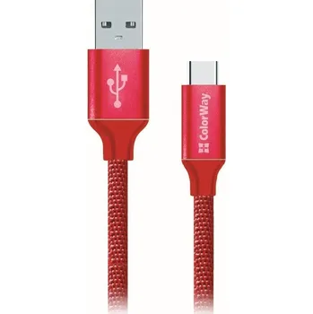 Datový kabel Colorway Datový Kabel Usb /USB-C/ 1m/ 2.1A/ Červený