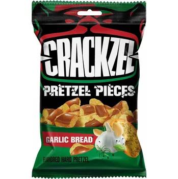 Slaná pochutina Crackzel Pretzel Pieces Garlic Bread 65g