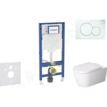 Geberit Duofix Set předstěnové instalace, klozetu ME by Starck a sedátka softclose, tlačítko Sigma01, alpská bílá, SANI11CP3108