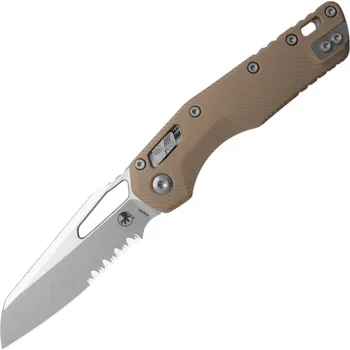 kapesní nůž Microtech MSI® S/E Fluted G-10 Tan Stonewash Částečně Zoubkovaný 210-11FLGTTA