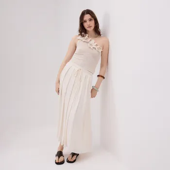 Dámská sukně Reserved - Maxi sukně se zavazováním - krémová - YR575-01X - YR575-01X-S