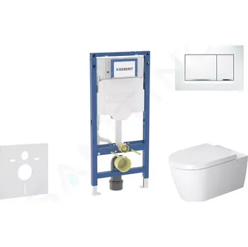 Geberit Duofix Set předstěnové instalace, klozetu ME by Starck a sedátka softclose, tlačítko Sigma30, bílá/lesklý chrom, SANI11CP3112
