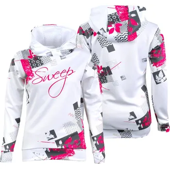 Dámská mikina SWEEP SWJ052 bílá - růžová XXL