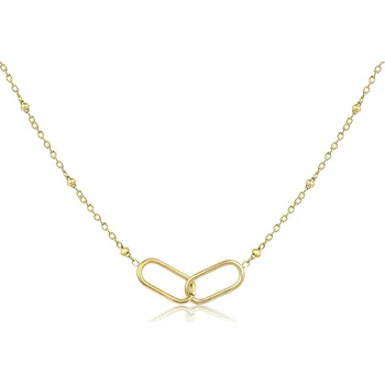 Náhrdelník Pozlacený ocelový náhrdelník se spojenými oválky - Meucci DN174