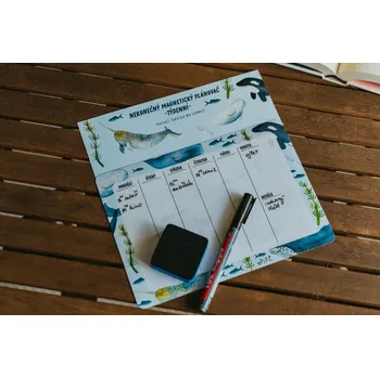 Kalendář ePiPí Nekonečný magnetický týdenní plánovač - Velryby