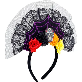 Karnevalový doplněk Čelenka Sugar Skull