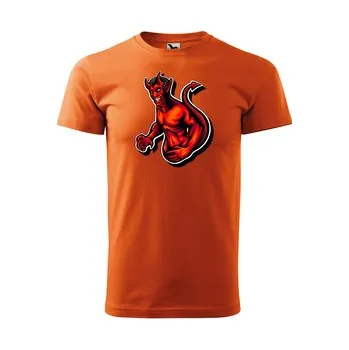 Pánská móda Tričko s potiskem Devil: oranžové XL