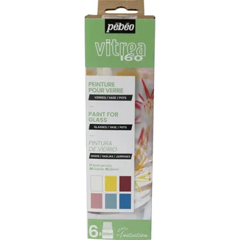 Speciální výtvarná barva Sada vypalovacích barev na sklo Pébéo Vitrea 160 6 × 20 ml I