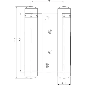pant Dvoustranný pružinový "lítačkový" pant CHROM - 75, 100, 125 a 150mm Varianta: 2. pant 100mm