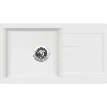 Granitový dřez Granitový dřez s odkapem oboustranné provedení, 78x44 cm Barva: Bílá
