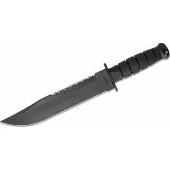 Bojový nůž KA-BAR KB-2211 Big Brother bojový nadrozměrný nůž 23,8 cm, celočerný, Kraton G, kožené pouzdro