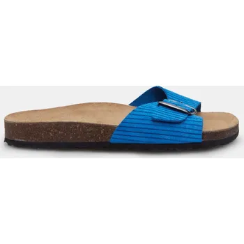 Dámské pantofle Baťa dámské kožené footbed pantofle modré, vel. 38