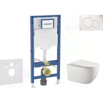 Geberit Duofix Set předstěnové instalace, klozetu Gaia a sedátka softclose, tlačítko Sigma01, alpská bílá, SANI11CA3121B