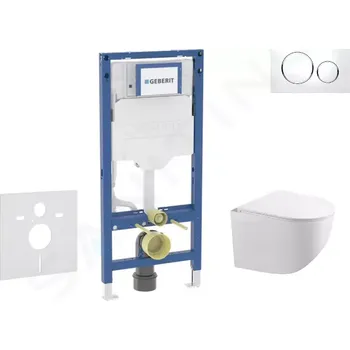 Geberit Duofix Set předstěnové instalace, klozetu Gaia a sedátka softclose, tlačítko Sigma20, bílá/chrom, SANI11CA3118B