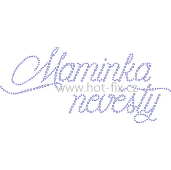 SVAT146 - Maminka nevěsty nažehlovací hot-fix kamínková aplikace na textil, rozměry cca 22,7x10,2cm barva: polobroušené kameny barva 201 AB Crystal /stříbrná s duhovým efektem