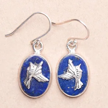 Přívěsek Lapis Lazuli náušnice stříbro Ag 925 88083 1,5 cm, 4,5 g