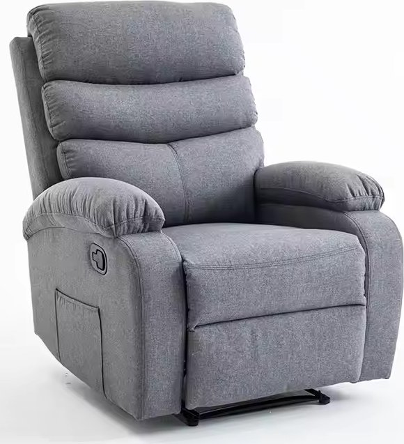 Relaxační polohovací TV křeslo VELORA — látka, šedá, nosnost 130 kg