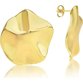 Náušnice Pozlacené ocelové náušnice placky - Meucci DE547